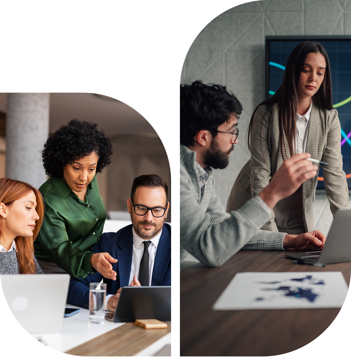Team collaborating in modern office setting