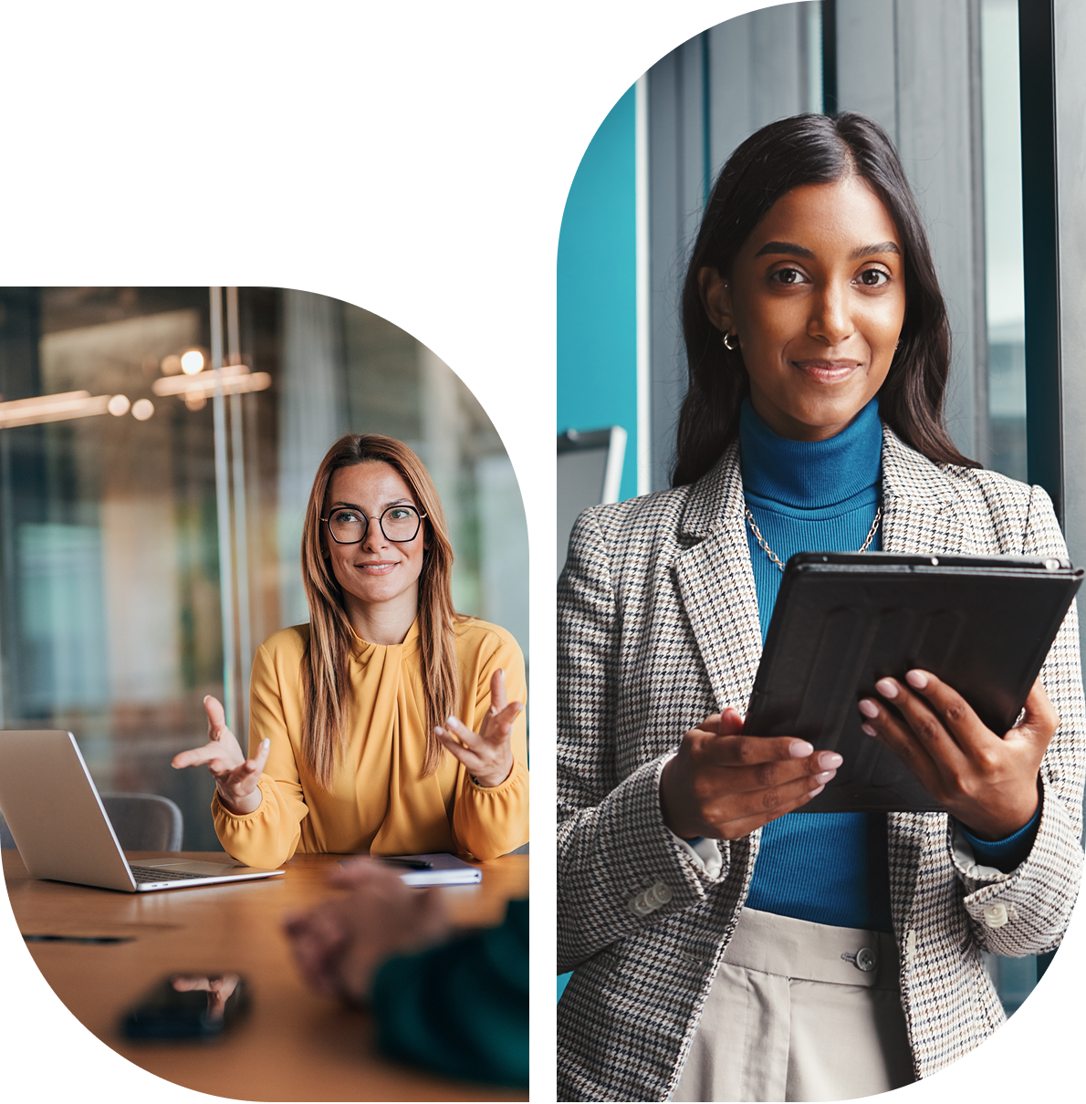Confident businesswomen in office setting